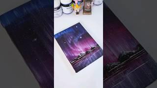 Easy Aurora Acrylic Painting Step By Step #art #painting #shorts