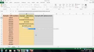 How to create a Unique code in excel/How to generate random character strings in a range in Excel