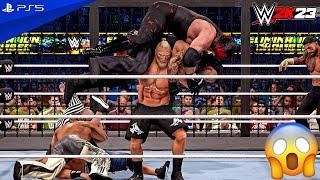 WWE 2K23 - Brock Lesnar vs Undertaker vs Kane vs Cena vs HBK vs Reigns - Elimination Chamber Match