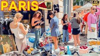 Paris, France  Food & Flea Market PARADISE, 2024 Paris Walk 4K