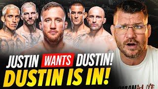 BISPING reacts: Justin Gaethje WANTS Poirier! "DUSTIN IS IN!"