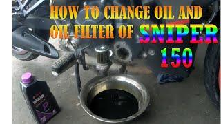 HOW TO CHANGE THE OIL AND OIL FILTER OF SNIPER 150|Reynolds MotoVlog