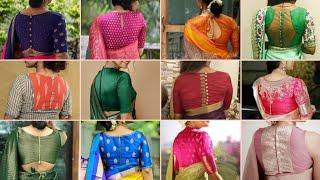 Latest Closed back neck blouse designs/ Trendy high neck blouse designs/ Silk saree blouse designs