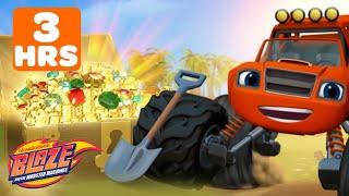 Blaze Finds Treasure, Races, Rescues & Missions!  w/ AJ | 3 Hours | Blaze and the Monster Machines