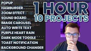 10 JavaScript Projects in 1 Hour - Coding Challenge 