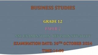 Business studies 2024 paper 2 final exam  Question paper