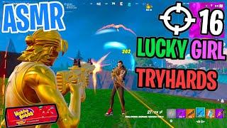 ASMR Gaming  Fortnite Lucky Girl Duos! Relaxing Gum Chewing  Controller Sounds + Whispering 
