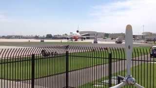 DC-10 Fire Tanker starting all three engines and taxiing to runway. Great sound!