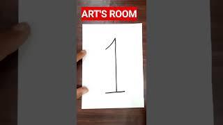 Easy drawing with a number/ #music #travel #drawing #tranding #viralvideo