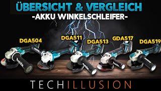 WELCHER PASST ZU DIR?!  - MAKITA Akku Winkelschleifer DGA504 bis DGA519 - Übersichtsvideo