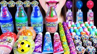 ASMR BOTTLE POP CANDY BALLONGUM ROPEJELLY RAINBOWJELLY MARSHMALLOW SOCCERBALL BASEBALLJELLY MUKBANG