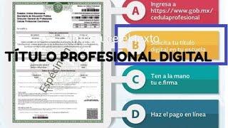 TÍTULO DIGITAL Y CÉDULA PROFESIONAL ELECTRÓNICA. (Licenciatura y Maestría)