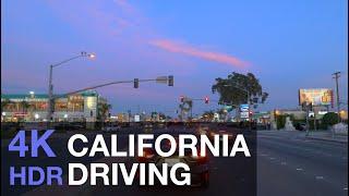 4K HDR Driving in Orange County California USA at Sunset