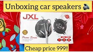 how to Unboxing video JXL 1090 high performance 3 way 4 inch coaxial car speaker unboxing &review