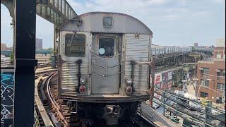 BMT Jamaica Line: Manhattan and Queens bound (J) Trains @ Alabama Ave (R32, R143, R160A-1)