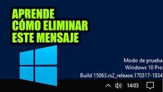 Eliminar mensaje modo de prueba Windows 10