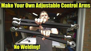 How to Make Custom Control Arms - Adjustable! - No Welding - DIY