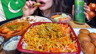 ASMR PAKISTANI FOOD MUKBANG (No Talking) EATING MUTTON BIRYANI + CHICKEN HANDI + GULAB JAMUN