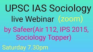 Sociology Live Webinar on Saturday, 6pm#Complete_UPSC_Courses#IAS#IPS #Download_ZIAIAS_APP#ZIASAFIR