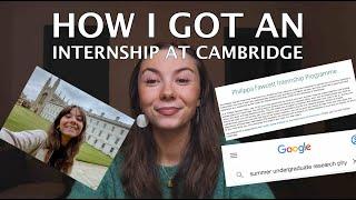 How I Got a Research Internship at Cambridge