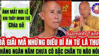 Nóng Sư minh Tánh Đã Giải mả bi Ẫn hàng ngàn năm nay chưa nghe bậc chân tu nào chia sẽ Từ Lá Thư