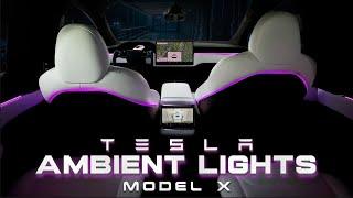 Tesla Model X Ambient Lights Installed!  (Full Tutorial of EVBASE Laser Engraved Lights)