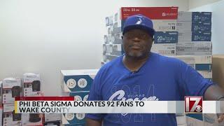 Phi Beta Sigma donates 92 fans to Wake Co. Human Services