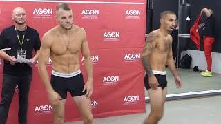 Paul Wall vs Fabio Cascone Boxen Kampf 14 09 2024 AGON Berlin Wiegen Face to Face