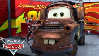 Mater Joins the Pit Crew! | Pixar Cars