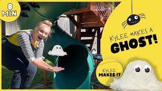 Kylee Makes a Ghost! Easy & Fun Kids DIY Halloween Ghost Sculpture with Toilet Paper