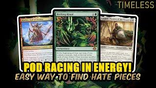 Pod Racing In Energy! Easy Way To Find Hate Pieces! | Timeless BO3 Ranked | MTG Arena