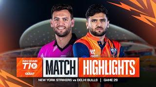 2024 Abu Dhabi T10 I Match 29 Highlights: New York Strikers vs Delhi Bulls | Season 8