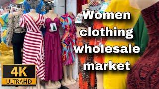 [4K] LiuHua women clothing wholesale market. || Guangzhou virtual walking tour 2023