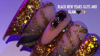 Black Ombré New Year Nail Set  | Watch Me Work | Press On Tutorial