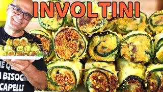 INVOLTINI DI ZUCCHINE vegetariani  SENZA FORNO ricetta di involtini di zucchine di Rapanello