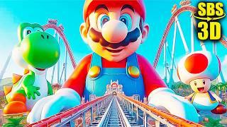 3D Super Mario | Roller Coaster | VR Vídeo 3D SBS [Google Cardboard • VR Box]