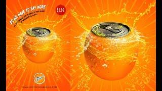 Photoshop | Advertising Poster Design | Orange Drink Poster | Ju Joy Design Bangla