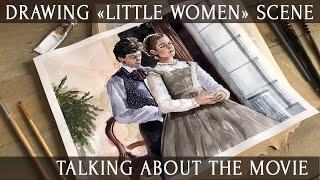 DRAWING "LITTLE WOMEN" SCENE WITH TIMOTHEE CHALOMET & FLORENCE PUGH