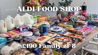 ALDI FOOD SHOP £190 HAUL FAMILY OF 8 | Grocery Haul & Meal plan |