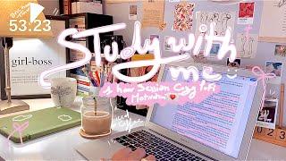 One hour Pomodoro study  session l Light academia desk cozy lofi and motivational texts