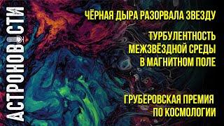 ЧЕРНАЯ ДЫРА РАЗОРВАЛА ЗВЕЗДУ. ТУРБУЛЕНТНОСТЬ МЕЖЗВЕЗДНОЙ СРЕДЫ. Астроновости №33