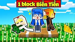 HUY NOOB SINH TỒN 1 BLOCK TRÊN BIỂN TIỀN TRIỆU PHÚ TRONG MINECRAFT*HUY NOOB RAFT