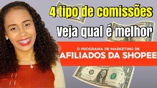 Quais tipos de comissões do programa de afiliados da Shopee