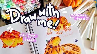 draw with me || making cute waffle toads?!