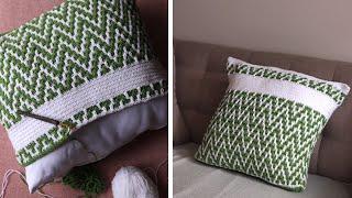 How to crochet a cover for pillow | Mosaic stitch