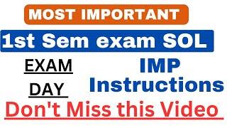 DU SOL 1st Semester Exam : Most important Guidelines you can't Miss