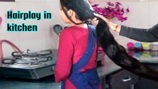 Hairplay with maid || part - 3 || hairplay new story video|#hairstyle #hairplay #rapunzel