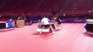 STIGA Stars Xu Xin & Fan Zhendong practising