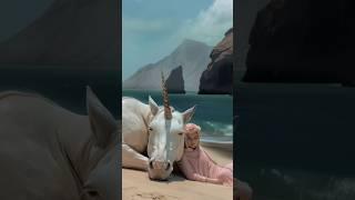 Relaxing together #haveaniceday #friends #naptime #midjourney #hailuoai #unicorn #beach