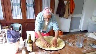 The focaccia with cheese type Recco and genoese focaccia